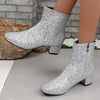 Glitzer party stiefel - modische damen stiefeletten