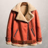 Shearling bikerjacke - luxuriöse damen fake-suede jacke