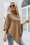 Damen poncho pullover - stylischer strick mit hohem kragen