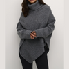 Strick-poncho mit rollkragen - elegante damenpullover