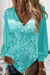 Glitzer bluse - elegante langarm damenoberteil