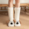 2-teilige damen winter socken - weiche & warme anti-rutsch booties