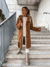 Faux-fur trenchcoat – stylisches langes damenoberteil