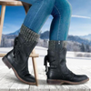 Damen winterstiefel - stylische wasserdichte knöchelboots mit gestricktem bündchen