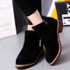 Ankle boots - stilvolle damen suede stiefeletten mit niedrigem absatz