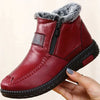 Leder stiefeletten - warme damen winterstiefel mit reissverschluss