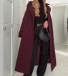 Woll-trenchcoat - eleganter langer roter damenmantel