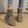 Leopardenmuster boots - schicke braune damen stiefeletten