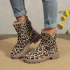 Leopardenmuster boots - schicke braune damen stiefeletten