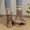 Leopardenmuster boots - schicke braune damen stiefeletten