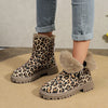 Leopardenmuster boots - schicke braune damen stiefeletten