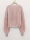 Gestrickter cardigan - damen chunky knit knopf-sweater