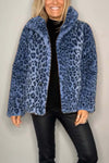 Leopardenmuster kunstfellmantel - stylische damen winterjacke