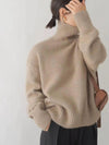 Warmer damenrollkragenpullover in einfarbigen farben – oversized sweatshirt aus polyester