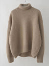 Warmer damenrollkragenpullover in einfarbigen farben – oversized sweatshirt aus polyester