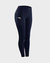 Hochgezogene sportleggings mit taschen - stylische damen workout-hosen