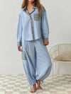 2-teiligs Loungewear-Set – Damen-Pyjama mit karierten Details