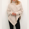 Strick-poncho mit rollkragen - elegante damenpullover