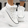 Damen high-top sneaker - stylische sneakers mit kuschel-fleece-futter