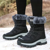 Hochschaft winterstiefel für damen – warme, rutschfeste schwarze schneestiefel