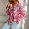 Blume druck bluse - elegante damen-leichtgewicht bluse