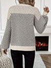 Strickpullover - schwarz-weiss gemusterter damenpullover