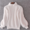 Damen flauschiger pullover - moderner, lässiger vintage-stil