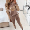 2-teiliges khaki loungewear-set - trendiges damen-outfit