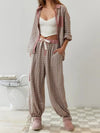 2-teiliger lässiger pyjama-set - entspannte damen schlafmode