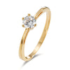 Gold solitaire ring - zeitlose damen verlobungsband mit zirkonia