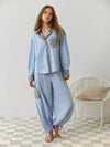 2-teiligs Loungewear-Set – Damen-Pyjama mit karierten Details