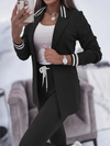 2-teiliger taillierter lounge-anzug - stilvolles damen-blazer und hosen-set