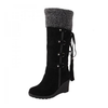 Knielange wedge-stiefel - kuschelige winter-schuhe für damen