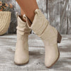 Beige schlupfstiefeletten - trendige damen schuhe mit absatz