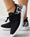 Atmungsaktive sportschuhe - stylische damen sneakers mit leopardenmuster