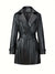 Leder-trenchcoat - stylischer langer schwarzer damenmantel