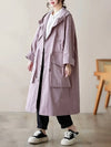 Trenchcoat mit kapuze - stilvoller langer damenmantel