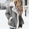 Shearling bikerjacke - luxuriöse damen fake-suede jacke