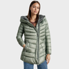 Damen pufferjacke - stilvolle lange daunenjacke mit oversized kapuze