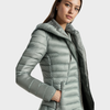 Damen pufferjacke - stilvolle lange daunenjacke mit oversized kapuze