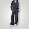 2-teiliges loungewear-set - weicher damen zip-up-top und weite hose