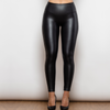 Faux leder leggings - elegante hochgeschnittene schwarze damenhosen