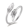 Silber feder ring - exquisite blatt-design für damen