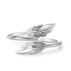 Silber feder ring - exquisite blatt-design für damen