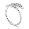 Silber feder ring - exquisite blatt-design für damen