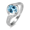 Sterling silber ring mit blauem topas - damenring mit edelstein