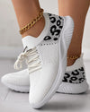 Atmungsaktive sportschuhe - stylische damen sneakers mit leopardenmuster