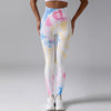 Damen tie-dye leggings - atmungsaktive, hochgeschnittene trainingshosen