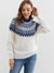 Strickpullover - damen winterpullover mit gemustertem schulterbereich