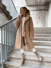 Faux-fur trenchcoat – stylisches langes damenoberteil